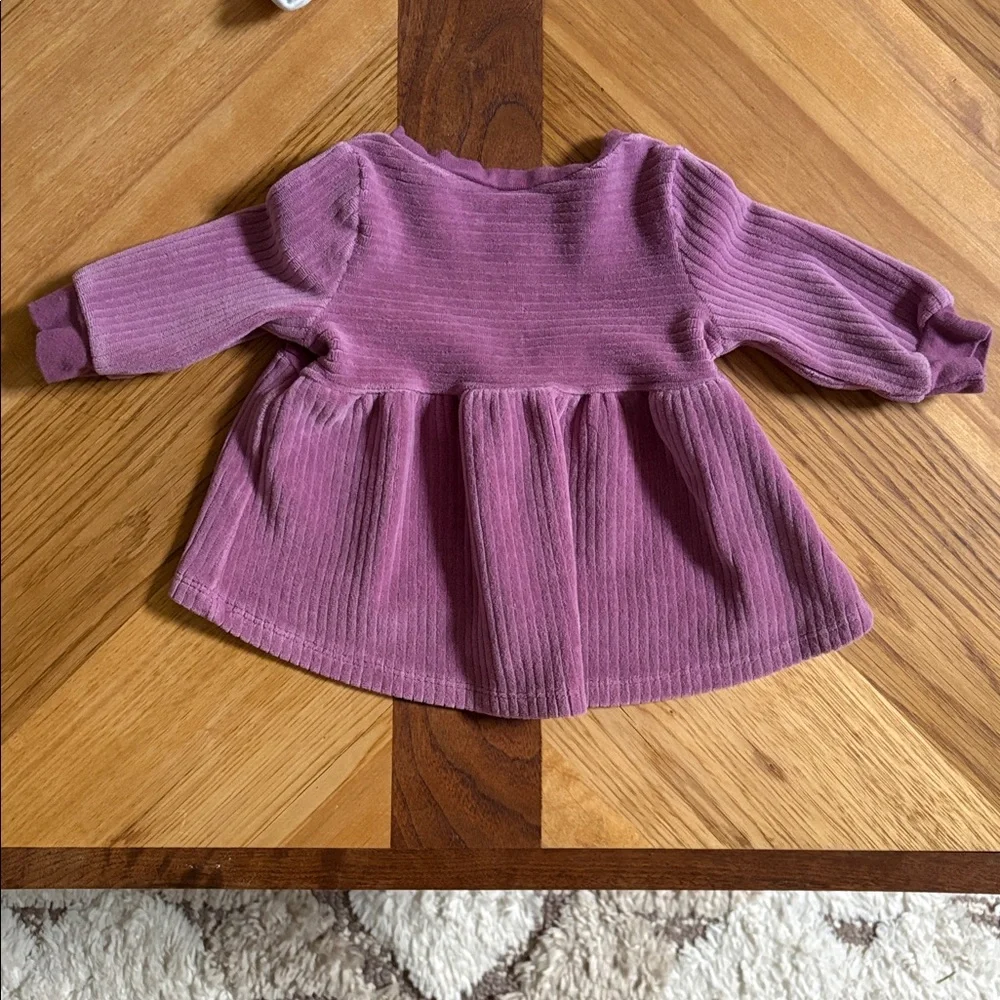 Carter's 0-3 Month Baby Girl Peplum Sweatshirt, Bodysuit & Leggings Set- Mauve